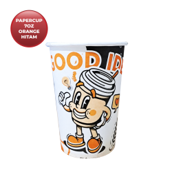 PAPERCUP 7 OZ ORANGE HITAM